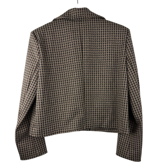 Bagatelle Cropped Houndstooth Jacket Gold Button Equestrian Blazer Size Small - Picture 3 of 12
